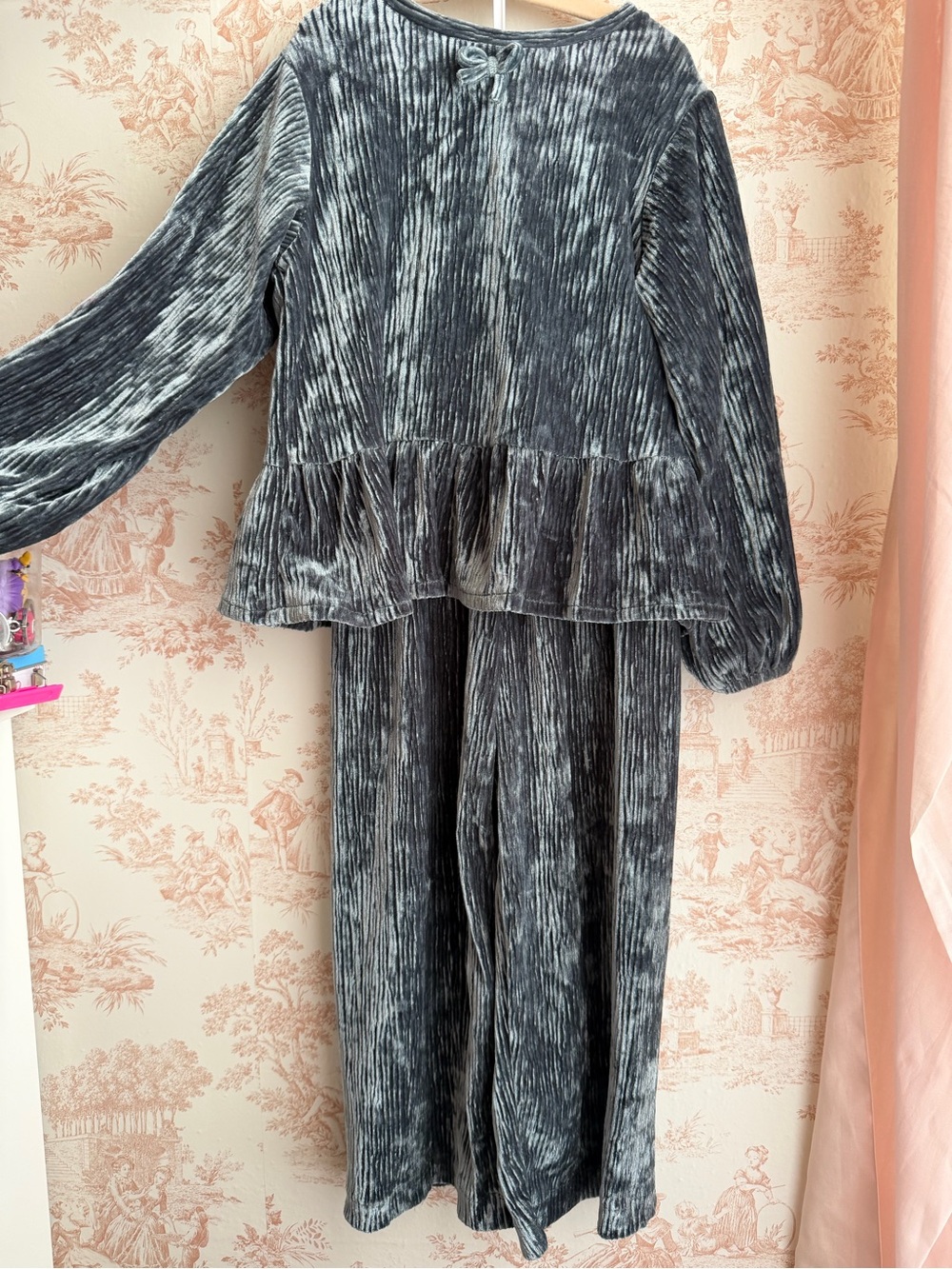 Zara Kids Velvet Wide-Leg Matching Set size 4t